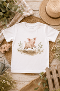 Toddler Tee — Cute Jumping Piglet Watercolor Kids Shirt
